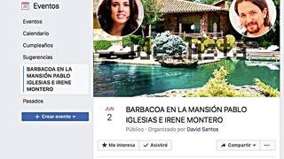 Facebook causa una pesadilla a Iglesias: 55.000 personas, de barbacoa a su chalet