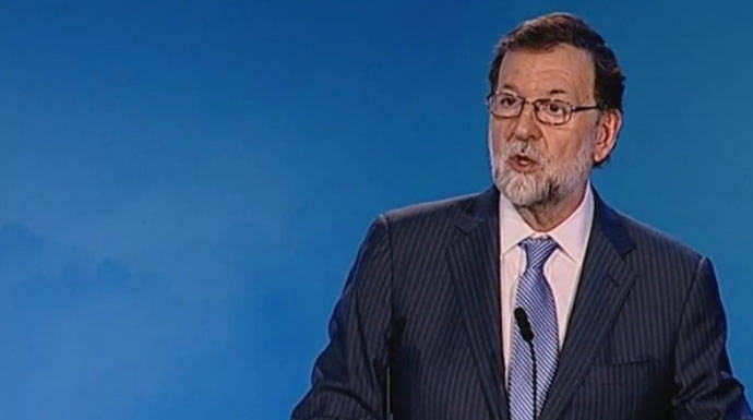 Rajoy se dirige a la Junta Directiva Nacional del PP. 