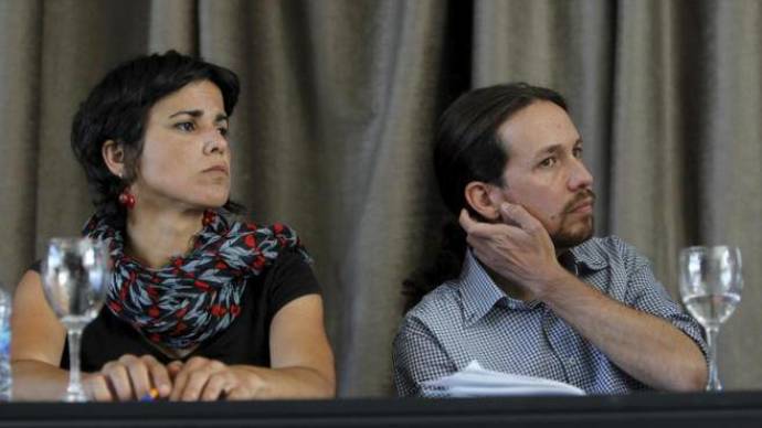 Pablo iglesias y Teresa Rodríguez, en un acto de Podemos.