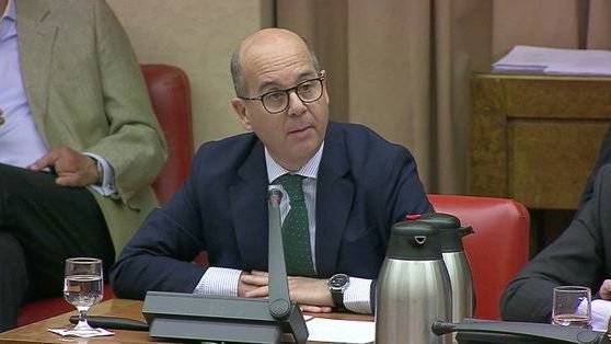El portavoz del PP para RTVE, Ramón Moreno, este miércoles en el Congreso.