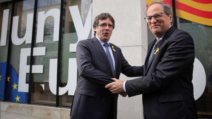 Torra y Puigdemont, la semana pasada en Bruselas
