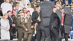El dictador Maduro sobrevive a un atentado con drones explosivos y culpa a Colombia