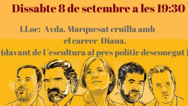 Convocatoria en Dénia a favor presos políticos de Cataluña