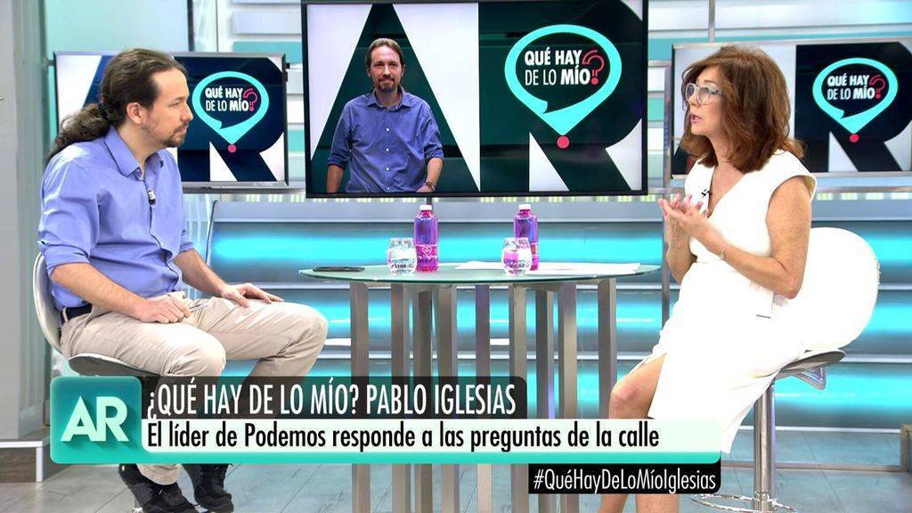 Pablo Iglesias, este viernes entrevistado por Ana Rosa Quintana en Telecinco.