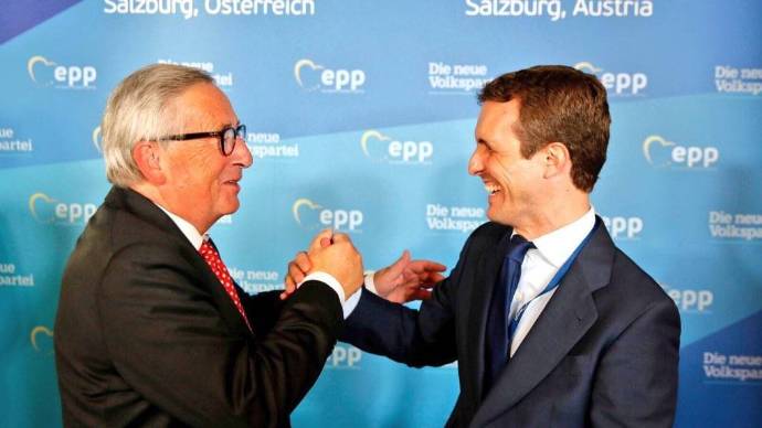 Casado y Juncker, presidente de la Comisión Europea, esta semana