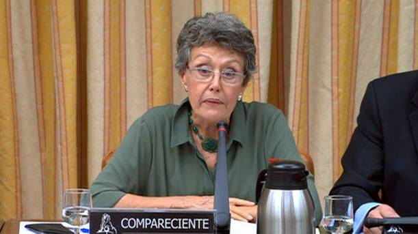Rosa María Mateo, administradora provisional de RTVE, durante su primera comparecencia en el Congreso.