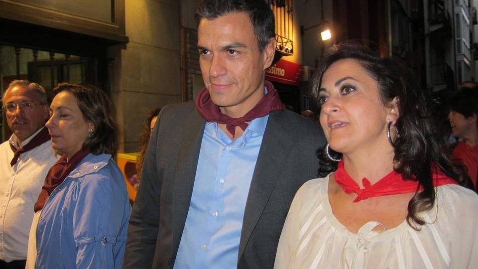 Sánchez con la candidata socialista riojana, Concha Andreu
