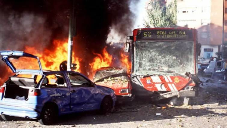 Imagen de un atentado de ETA en Madrid