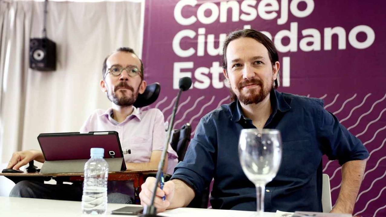 Iglesias y Echenique durante el último Consejo Ciudadano de Podemos. 