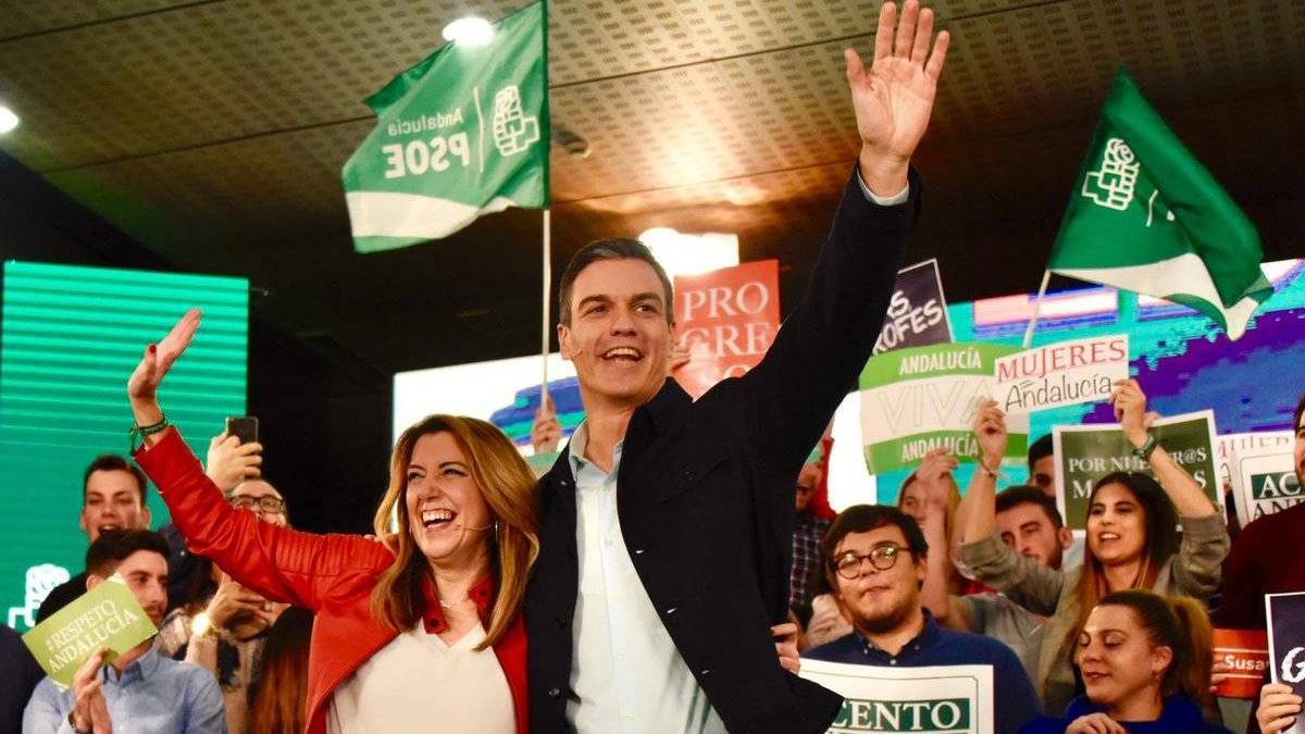 Pedro Sánchez y Susana Díaz, este martes en un mitin del PSOE-A.