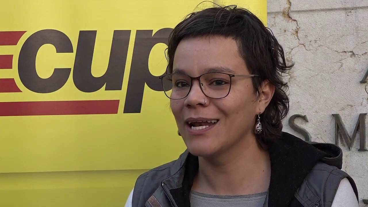 La diputada de la CUP, Natalia Sánchez, que ha denunciado las supuestas amenazas