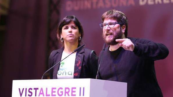 El eurodiputado Miguel Urban y Teresa Rodríguez, cabezas visibles de la corriente Anticapitalistas.