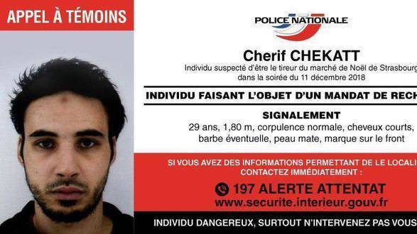Ficha policial del terrorista de Estrasburgo distribuida por la Policía francesa.