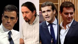 El bloque PP, Cs y Vox se afianza mientras se hunde la pinza del PSOE con los independentistas