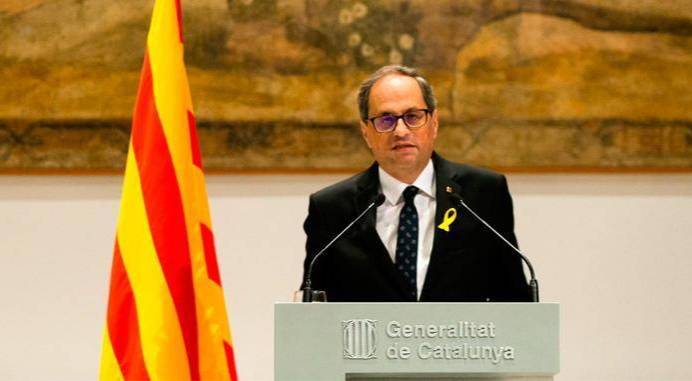Quim Torra, en un discurso institucional como presidente de la Generalitat.
