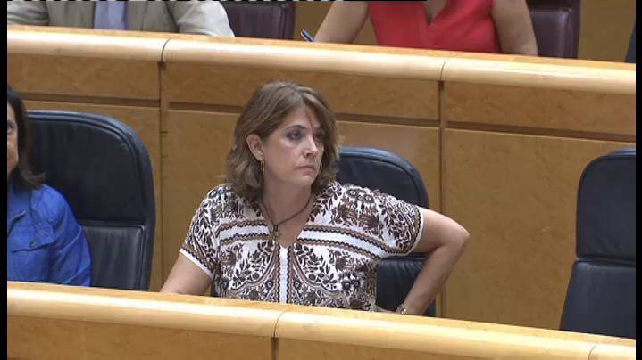La ministra de Justicia, Dolores Delgado, en un pleno en el Senado.