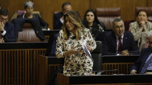 Susana Díaz en la sesión de este miércoles.