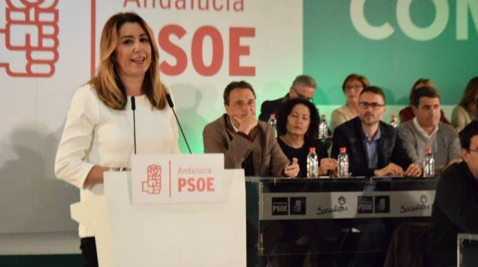 Susana Díez, este lunes en el Comité Director del PSOE andaluz.