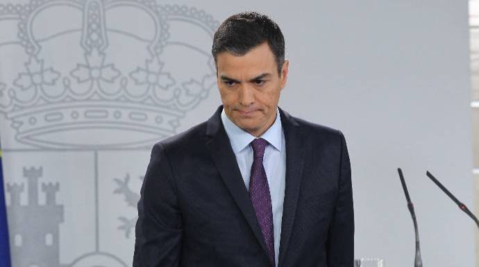 Pedro Sánchez, este lunes, en su comparecencia sobre Venezuela.