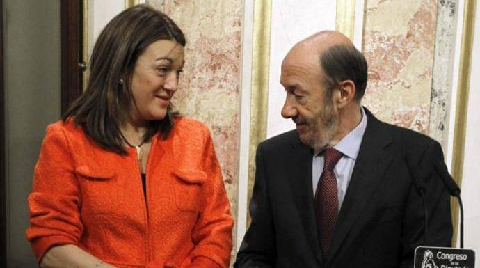 Rubalcaba y Soraya Rodríguez cuando el primero lideraba el PSOE.