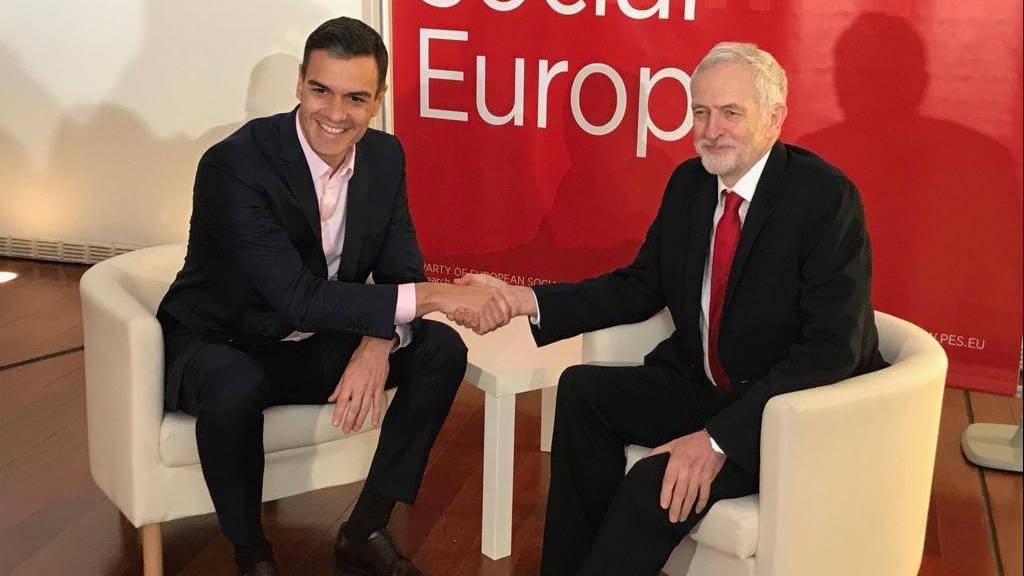 Sánchez y Corbyn, este sábado en Madrid