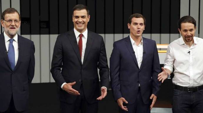 Rajoy, Sánchez, Rivera e Iglesias, en el debate de junio de 2016.