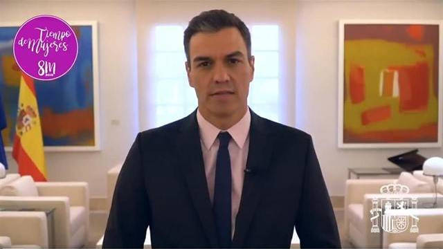 Sánchez, en su vídeo para el 8M