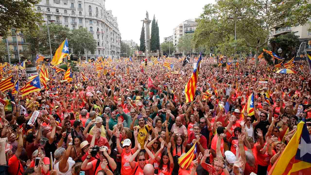 Imagen de una manifestación de la Diada en Barcelona