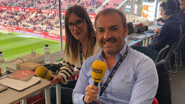 Pedro Morata en la retransmisión del último partido del Girona-Valencia CF