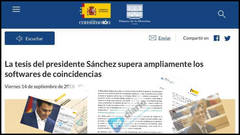 Sánchez impide a La Moncloa que identifique al autor del comunicado falso para maquillar el plagio de su tesis