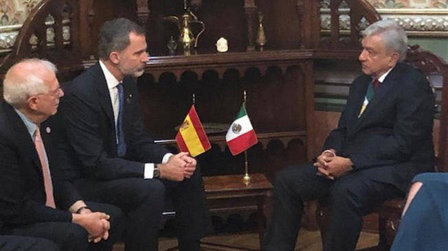El Rey y López Obrador, en una entrevista mantenida tras la investidura del segundo