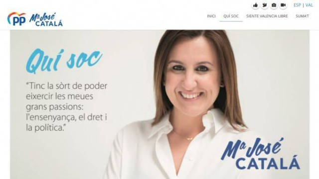 Versión en valenciano de la web de la candidata del PPCV al Ayuntamiento de Valencia