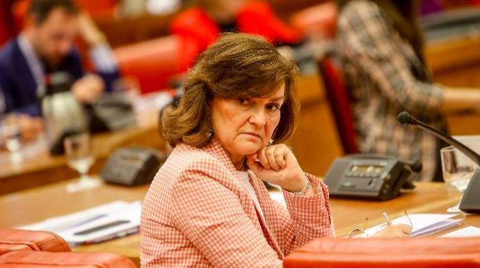 Carmen Calvo, este miércoles en la Diputación Permanente del Congreso.