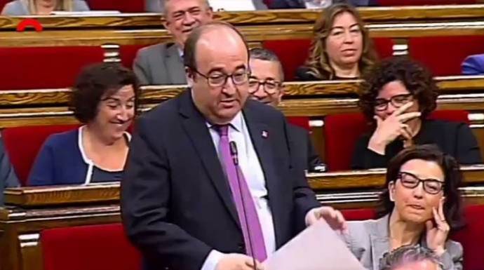 El líder del PSC, Miquel Iceta, este miércoles en el Parlament.