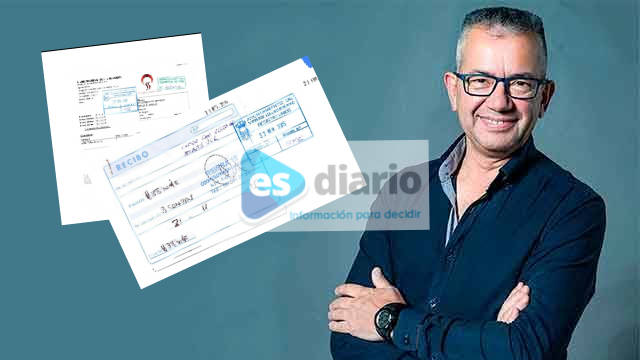 El socialista Miguel Cócera y algunas de las facturas en hotel y comidas para tres personas
