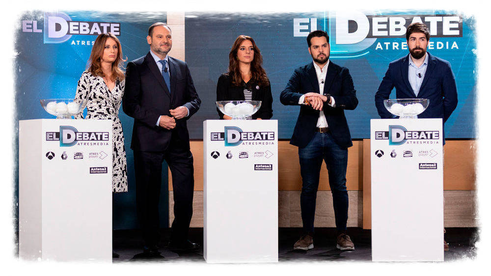 Los representantes de los cinco partidos presentes en el debate de Atresmedia