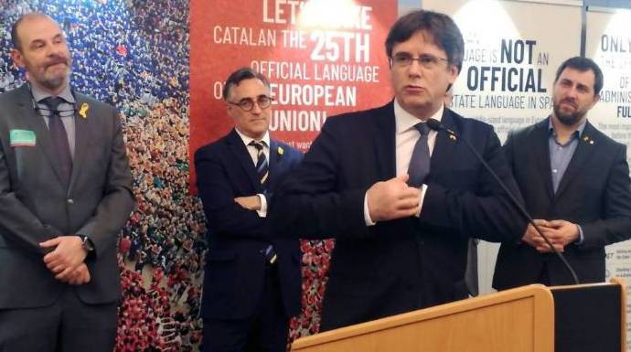 Puigdemont, hace un mes, cuando visitó el Parlamento Europeo.
