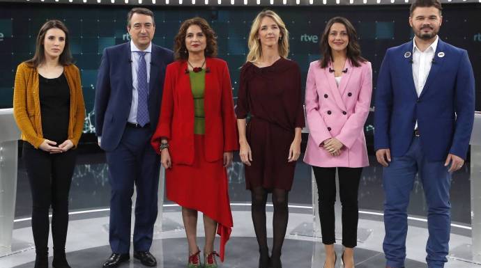 Foto de familia del último debate del 28-A en TVE.