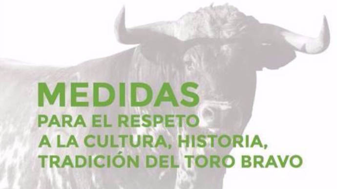 Documento "Medidas para el respeto a la cultura, historia y tradición del toro bravo