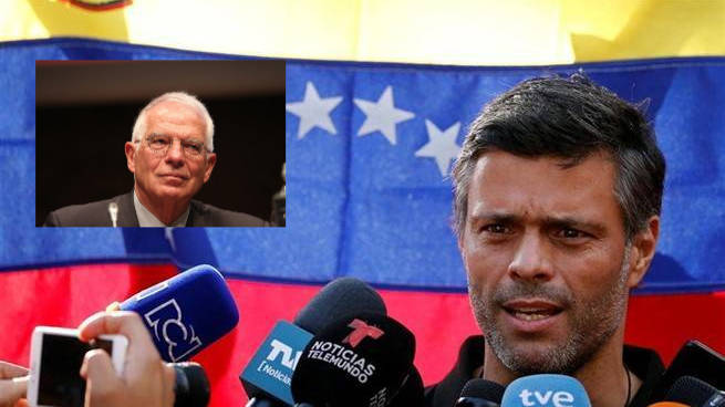 Leopoldo López, junto a Borrell en la imagen reducida