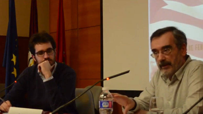 Manuel Cruz durante aquella charla en febrero de 2018.