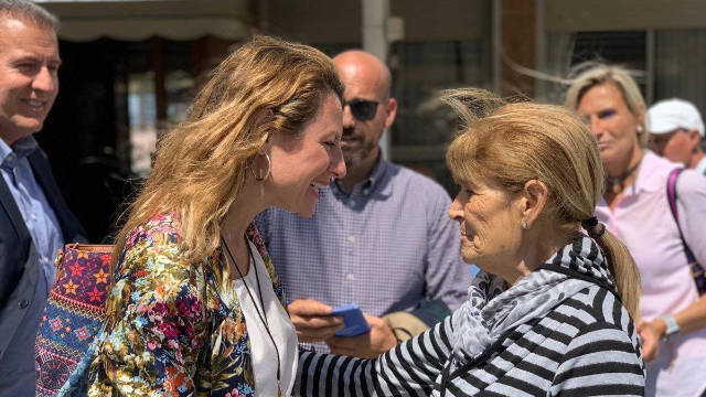 Begoña Carrasco en un acto electoral en el Grao de Castellón
