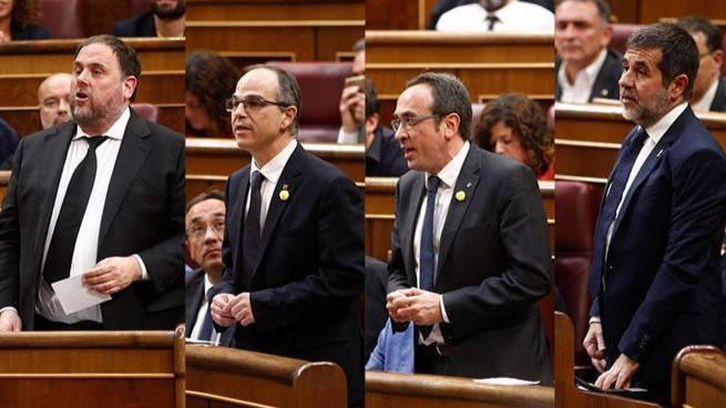 Junqueras, Josep Rull, Jordi Turull y Jordi Sánchez.