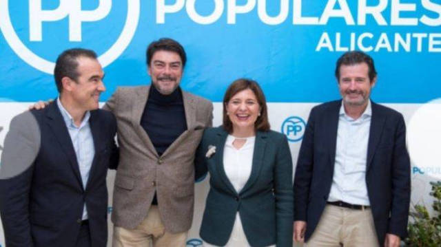 Toño Peral, Luis Barcala, Isabel Bonig y Pepe Ciscar.