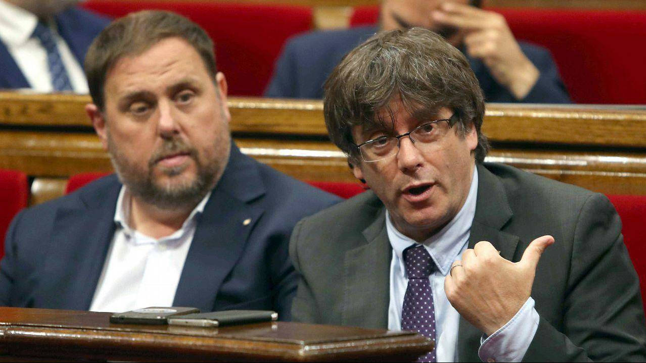 Junqueras y Puigdemont, en el Parlament
