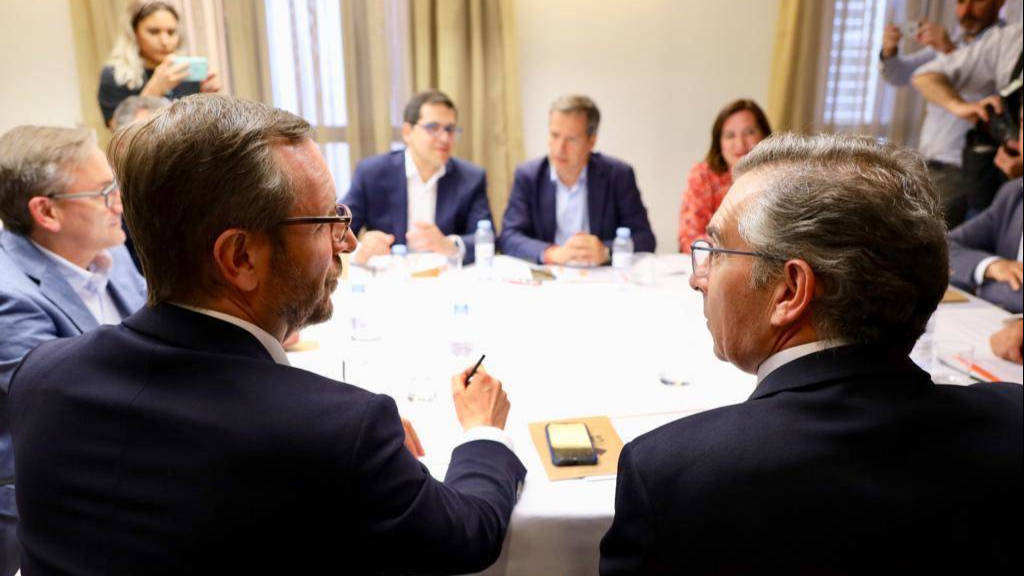 La reunión del PP y Cs en Aragón.