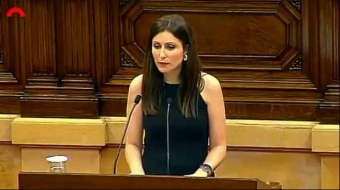 La portavoz de Cs en el Parlament, Lorena Roldán, este jueves.