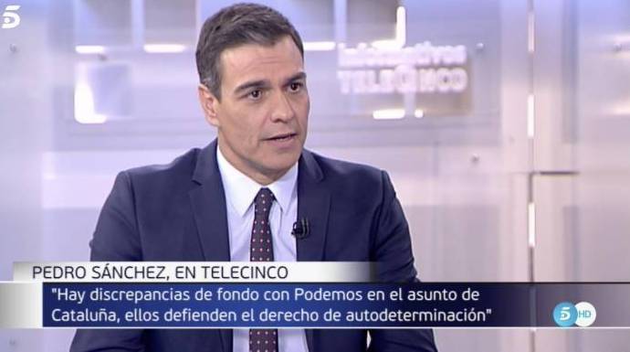 Sánchez, este jueves en Telecinco.