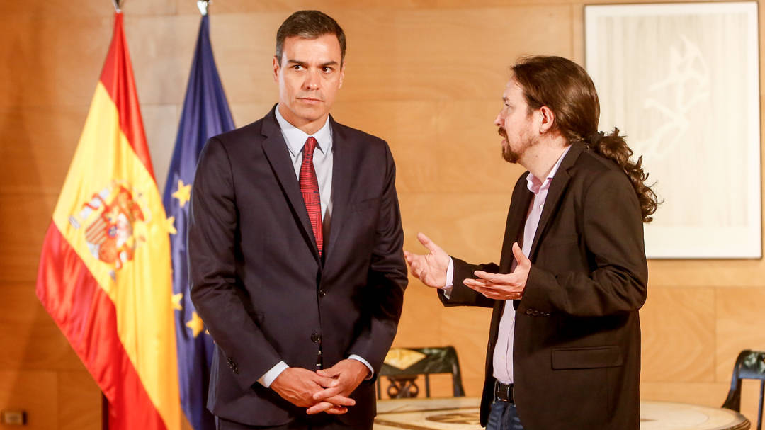 Sánchez e Iglesias, el martes en el Congreso antes de comenzar su reunión
