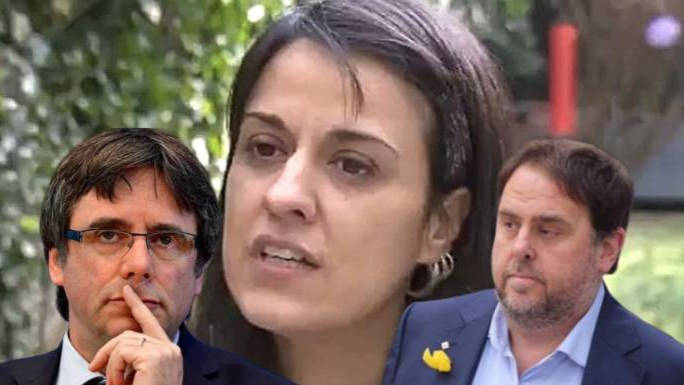 Anna Gabriel, entre Puigdemont y Junqueras
